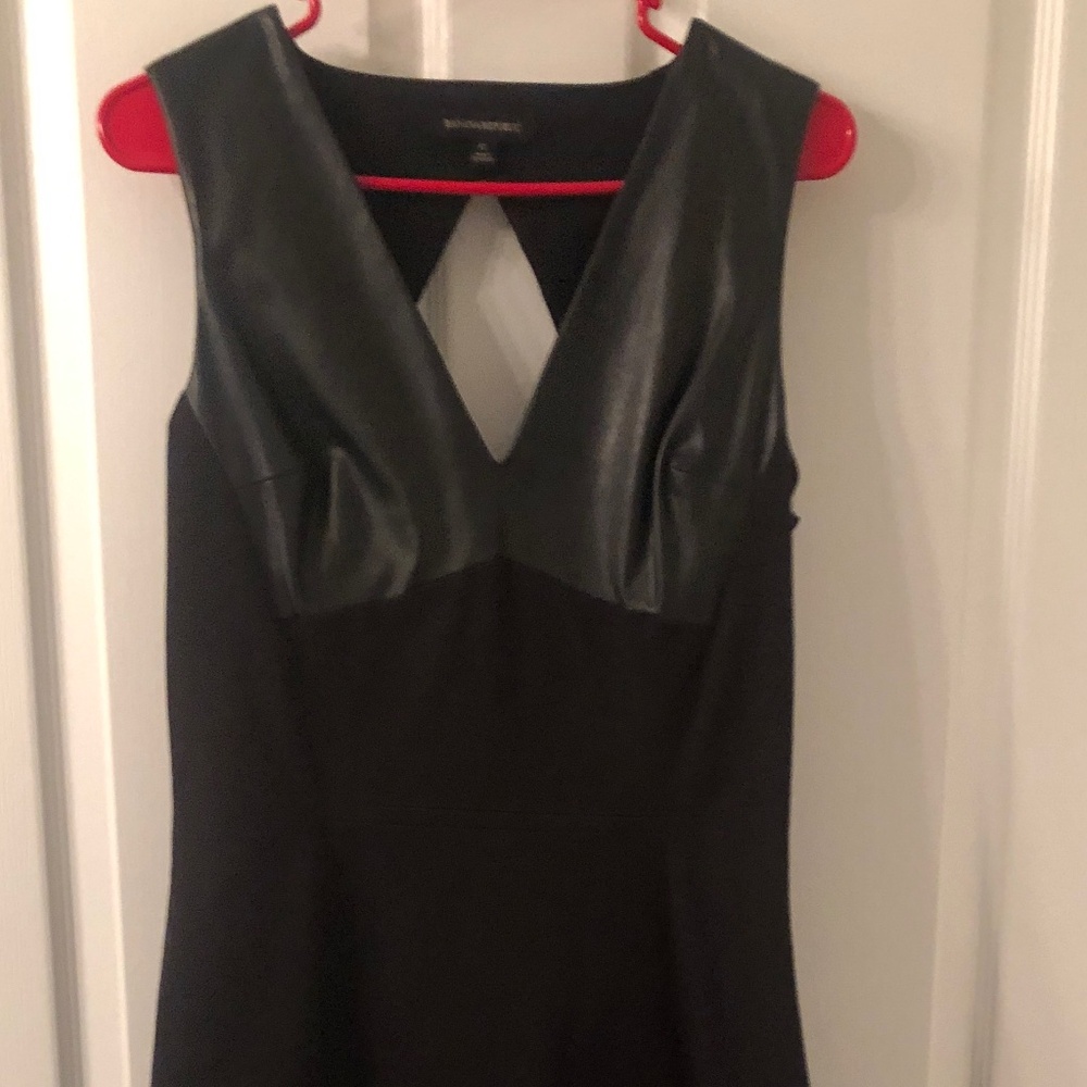 Banana Republic Black and white faux leather dress